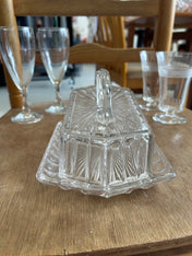 Vintage Glass Butter Dish