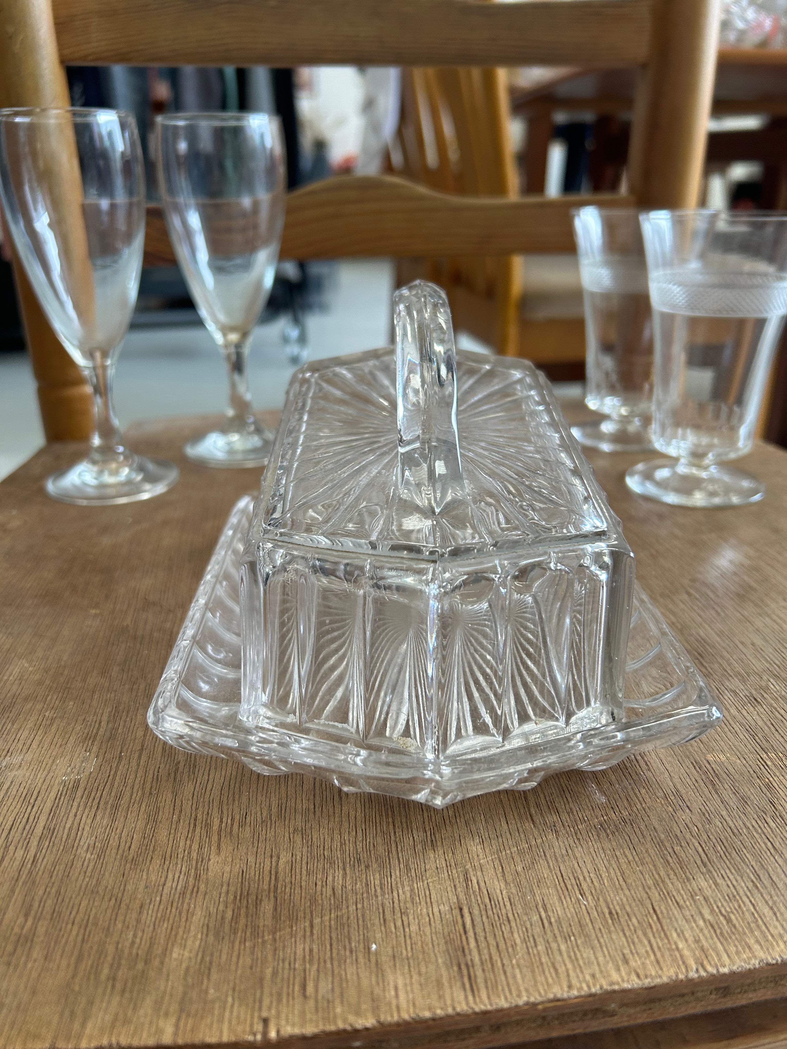Vintage Glass Butter Dish
