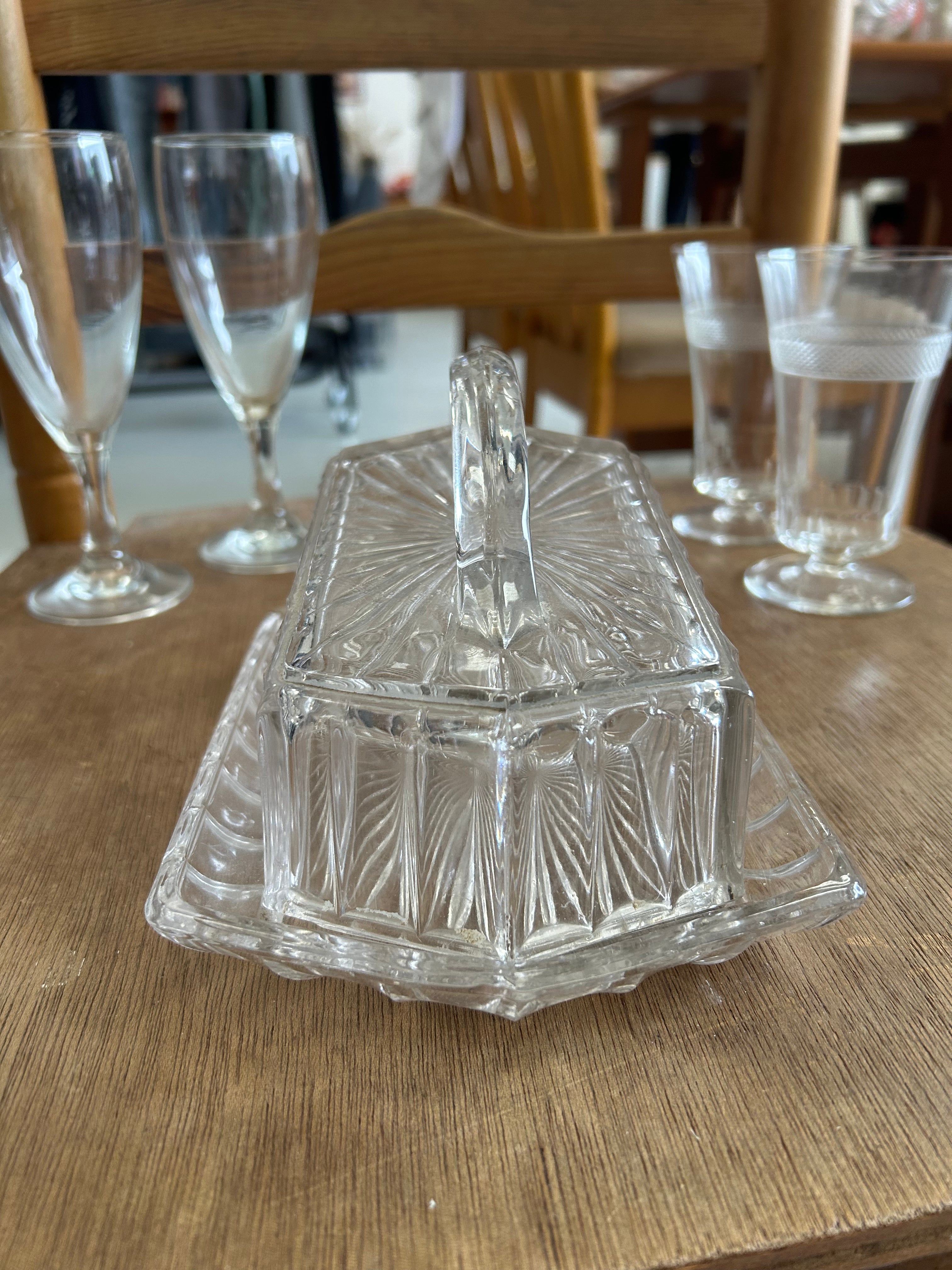 Vintage Glass Butter Dish