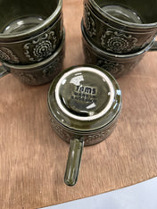 Vintage Tams Green Mugs and Saucers