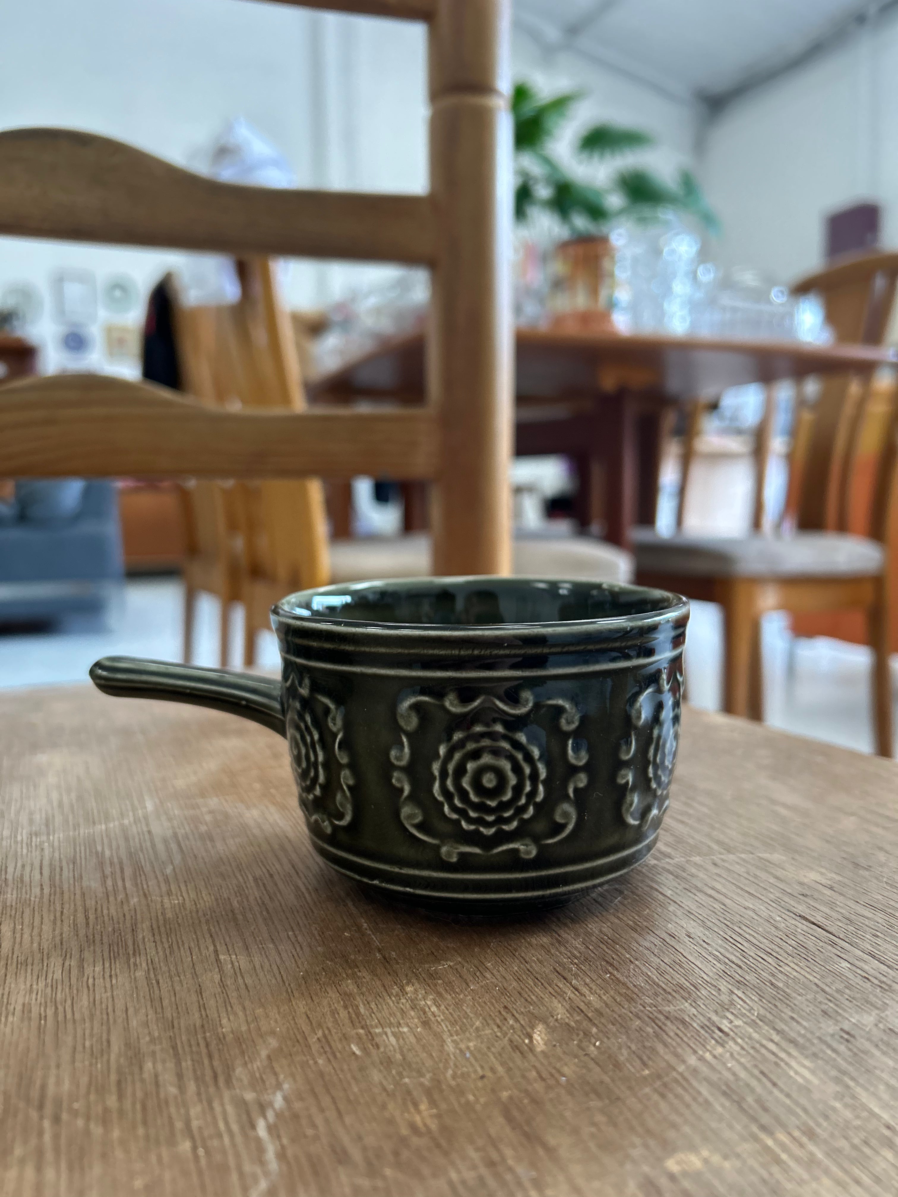 Vintage Tams Green Mugs and Saucers