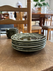Vintage Tams Green Mugs and Saucers