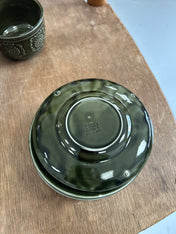 Vintage Tams Green Mugs and Saucers