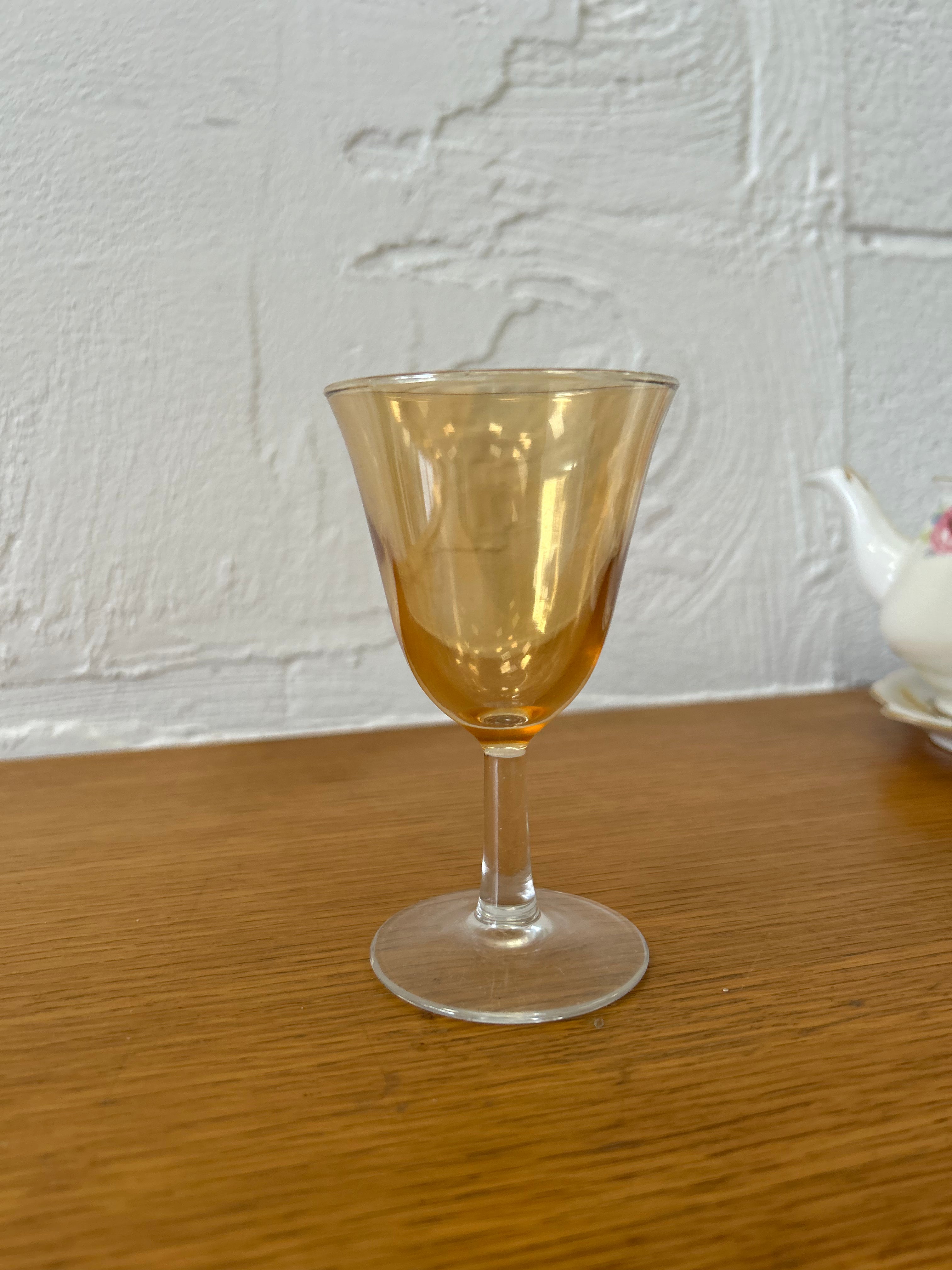 Vintage Multicoloured Iridescent Short Glasses