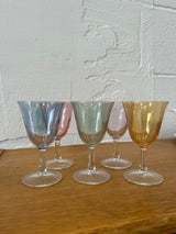 Vintage Multicoloured Iridescent Short Glasses