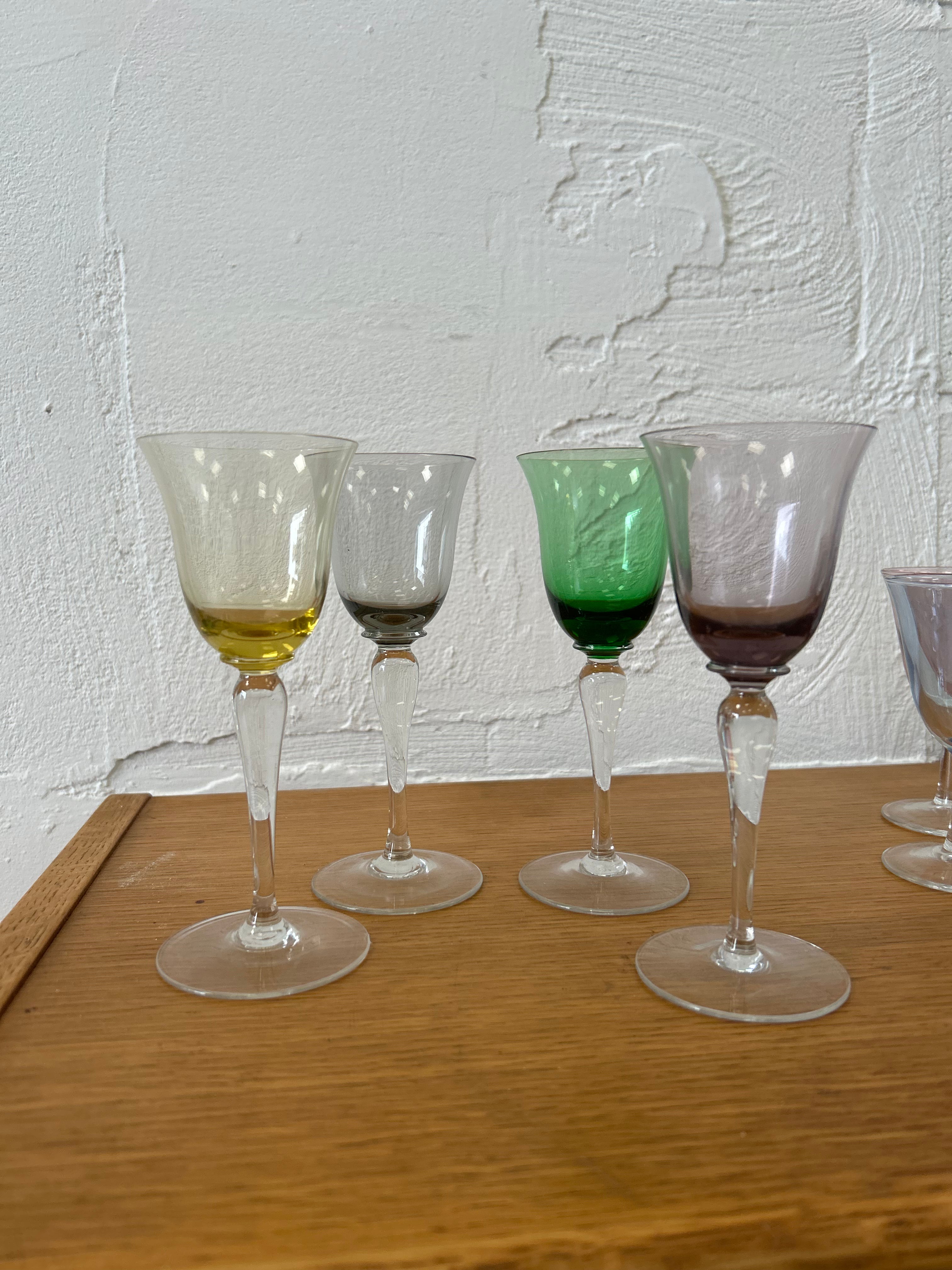 Vintage Multicoloured Iridescent Glasses