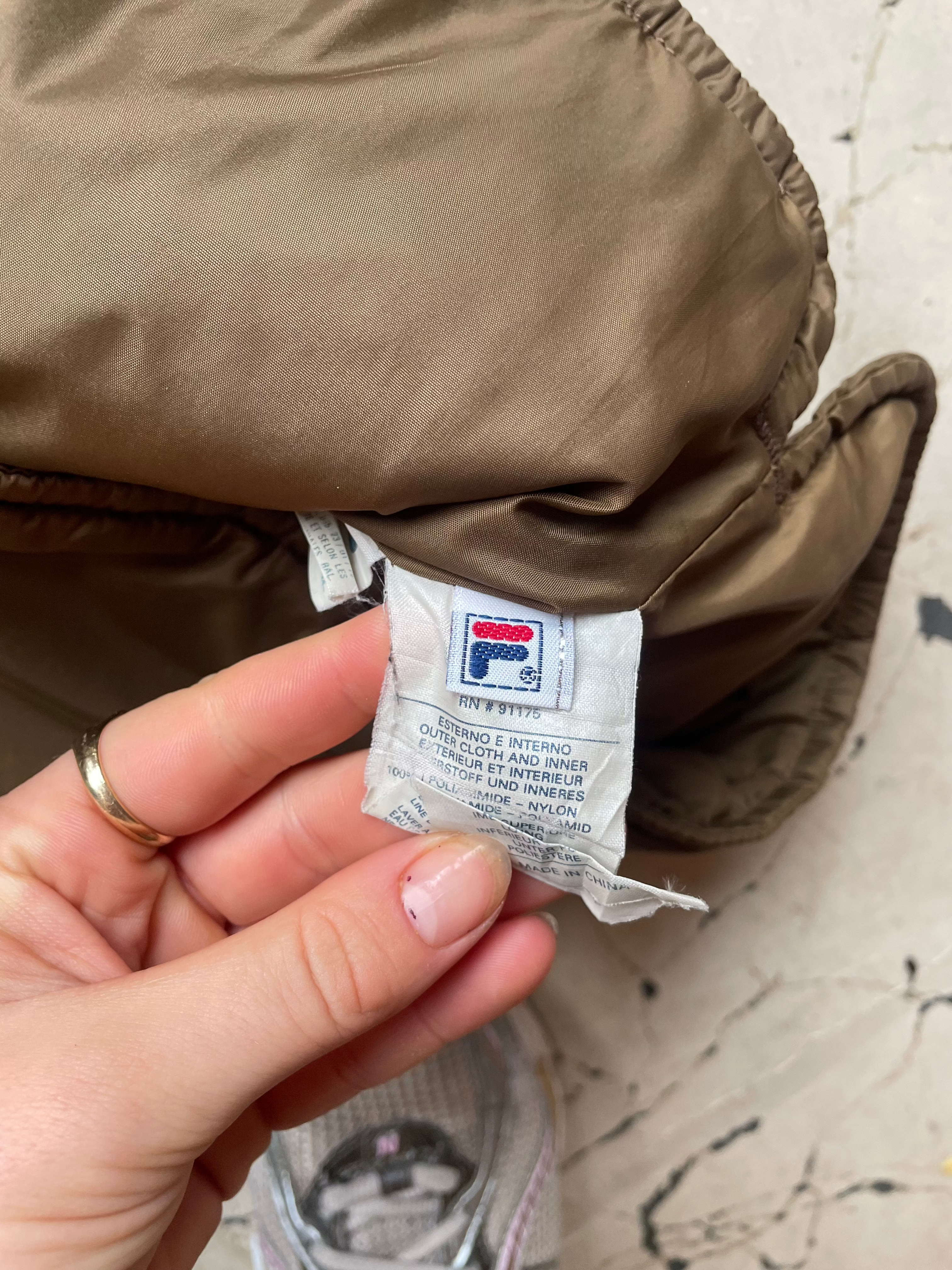 Vintage 90s Fila Brown Puffer Jacket