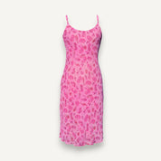 Vintage Pink Paisley Shift Midi Dress