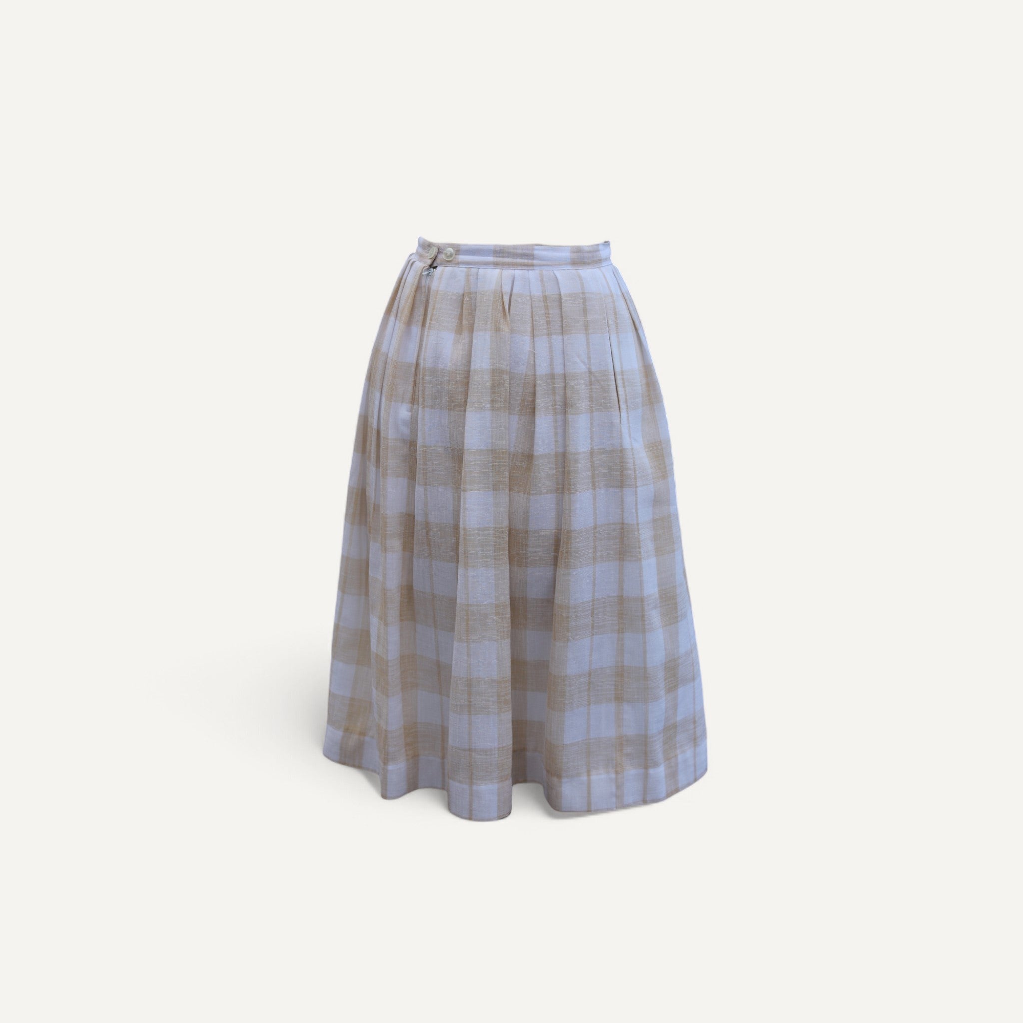 Vintage White and Lemon Checked Skirt