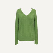 Vintage St Johns Bay Cable Knit Jumper in Lime Green