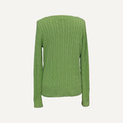 Vintage St Johns Bay Cable Knit Jumper in Lime Green