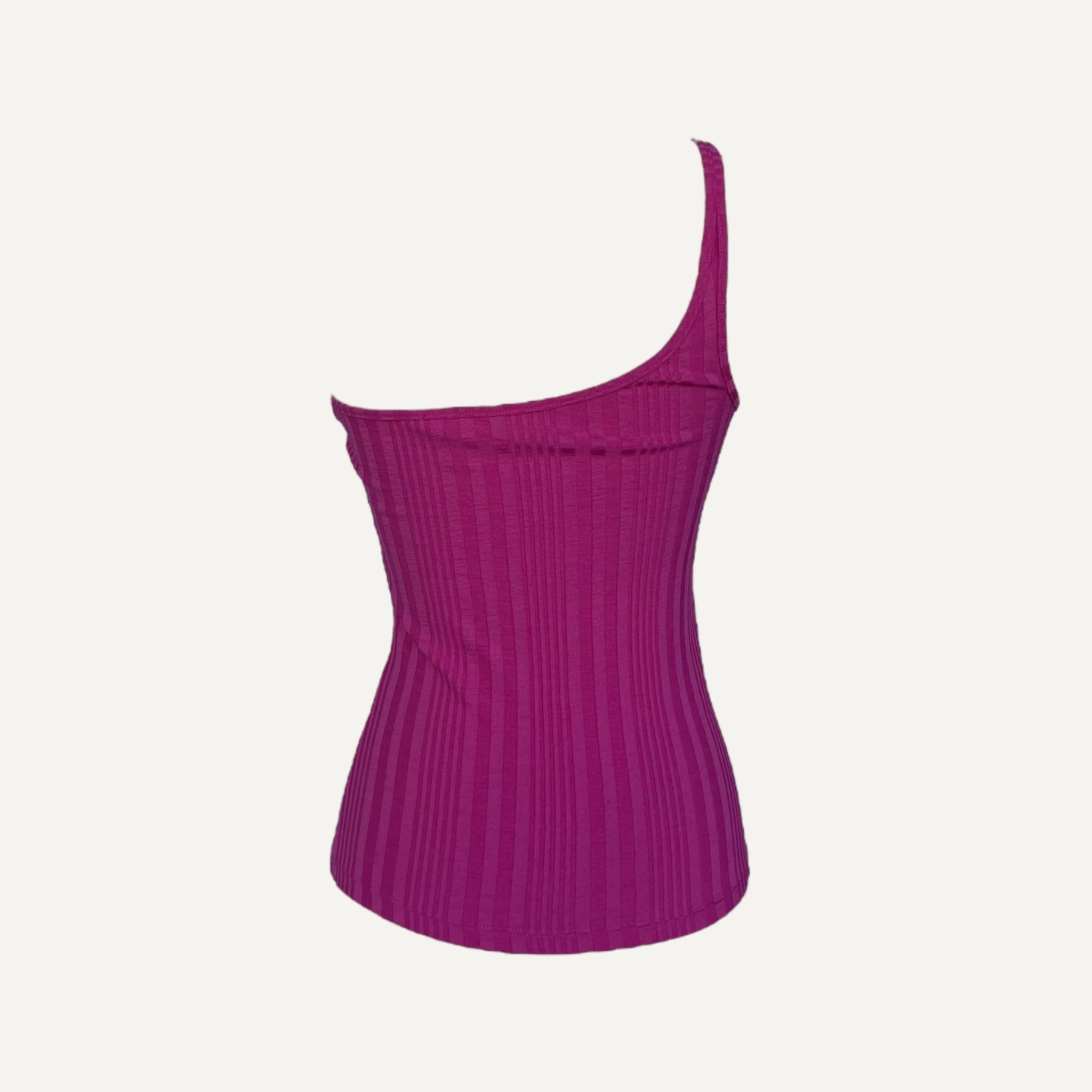 H&M Hot Pink Ribbed One Shoulder Tank Top