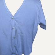 White v neck Brandy Melville stretch button up shirt