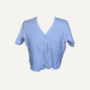White v neck Brandy Melville stretch button up shirt