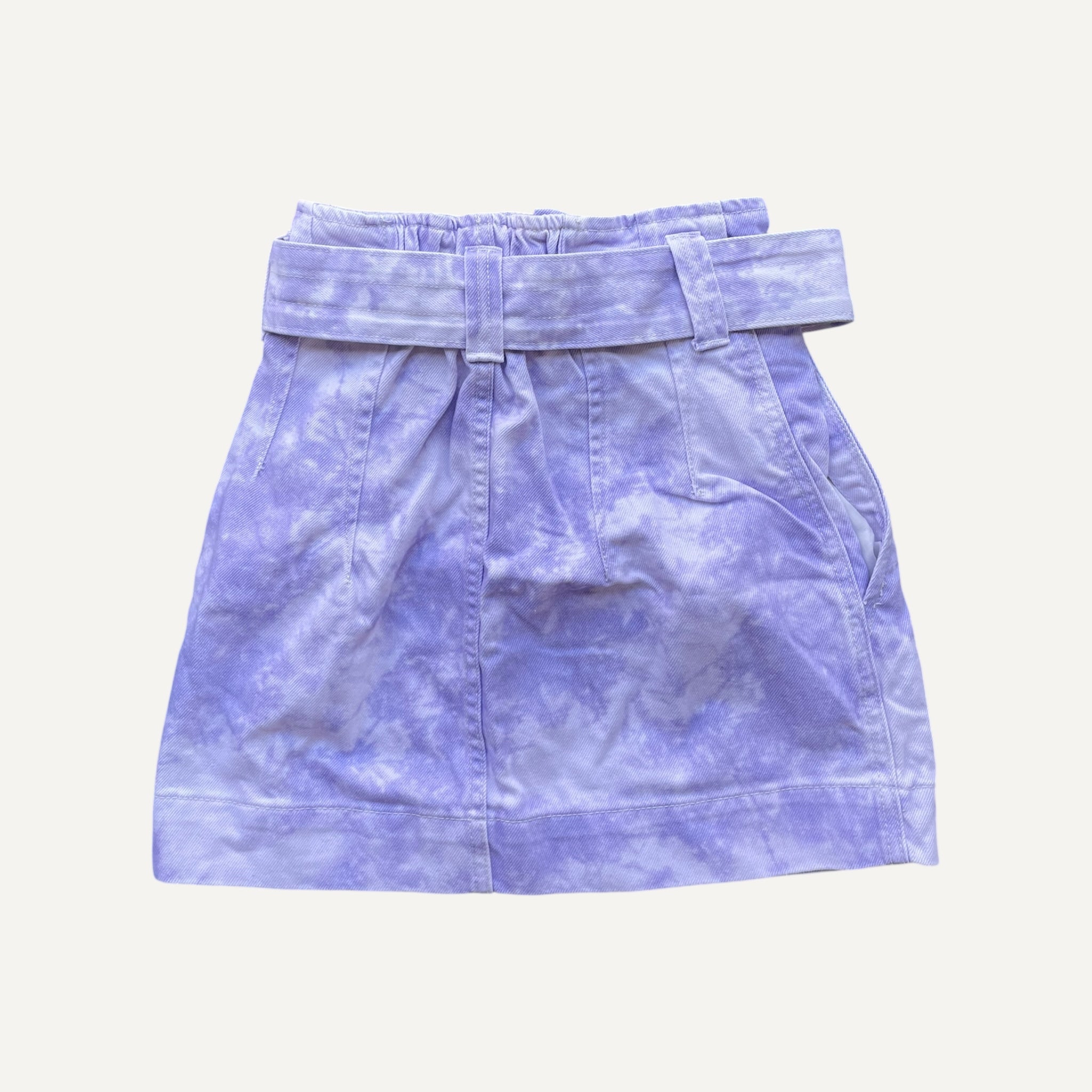 Bershka Lilac and White Denin Mini Skirt