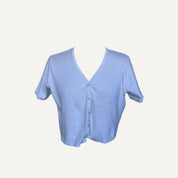 White v neck Brandy Melville stretch button up shirt
