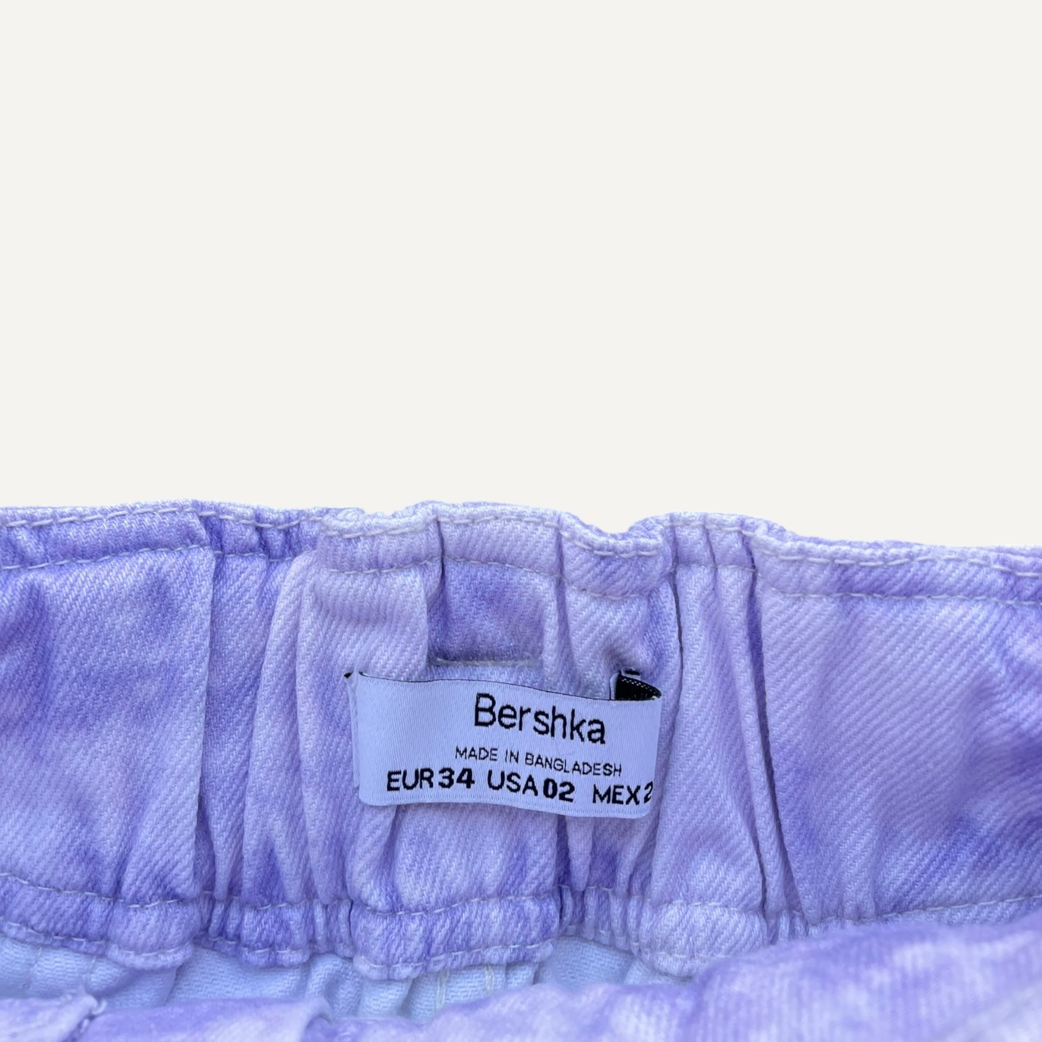 Bershka Lilac and White Denin Mini Skirt