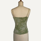 Vintage y2k 00s 90s Principles Green Floral Whimsical Floaty Cami