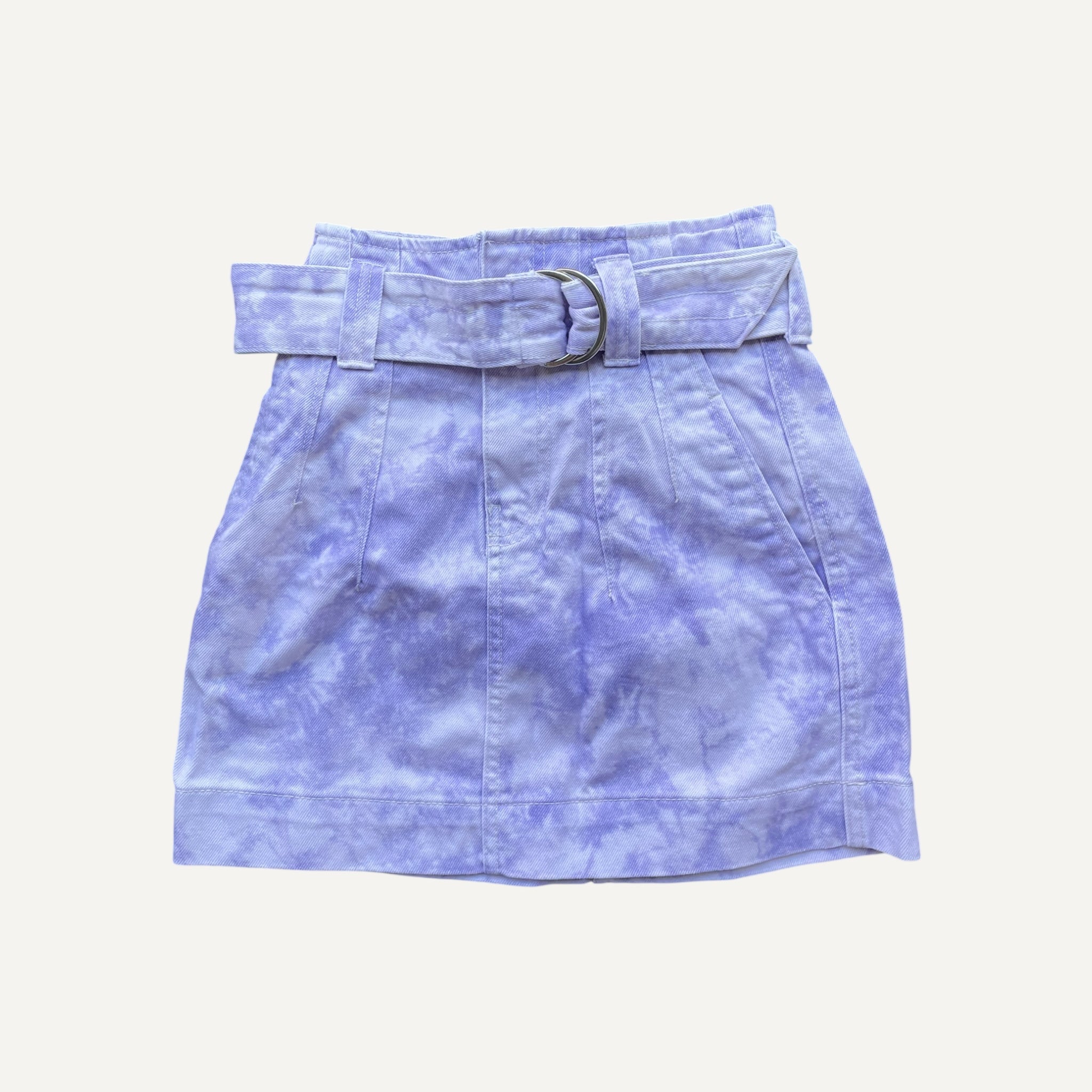 Bershka Lilac and White Denin Mini Skirt