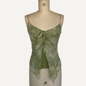 Vintage y2k 00s 90s Principles Green Floral Whimsical Floaty Cami