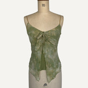 Vintage y2k 00s 90s Principles Green Floral Whimsical Floaty Cami