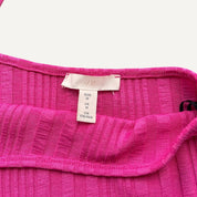 H&M Hot Pink Ribbed One Shoulder Tank Top