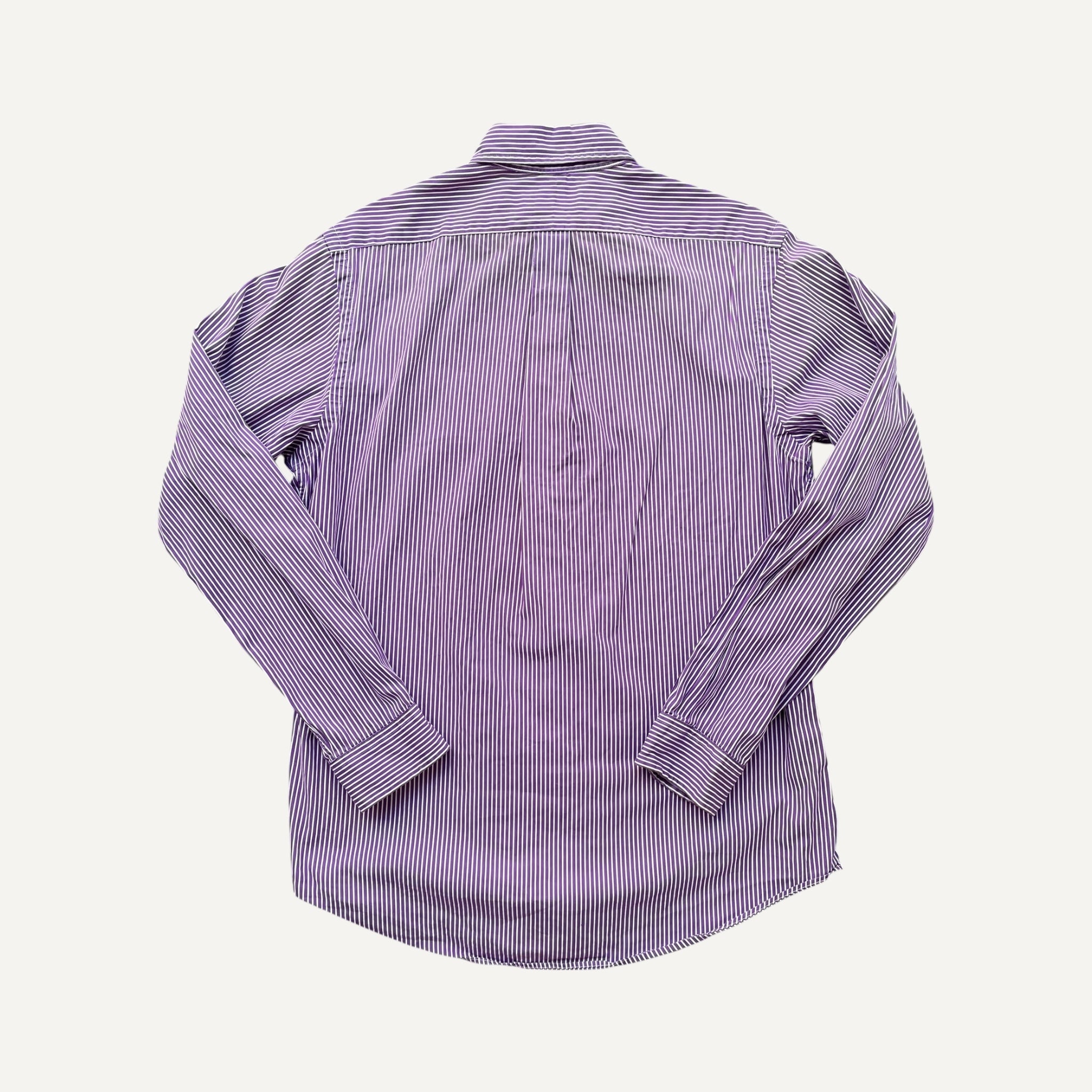 Ralph Lauren Purple and White Pinstripe Custom Fit Long Sleeve Shirt
