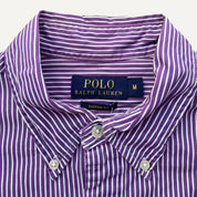 Ralph Lauren Purple and White Pinstripe Custom Fit Long Sleeve Shirt