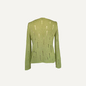 Vintage Lime Green Peruna Distressed Open Knit Long Sleeve Y2K 2000s Medium