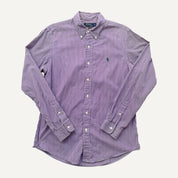 Ralph Lauren Purple and White Pinstripe Custom Fit Long Sleeve Shirt