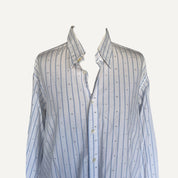 Vintage Y2k Ted Baker White and Blue Pinstripe Shirt