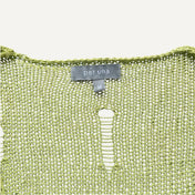 Vintage Lime Green Peruna Distressed Open Knit Long Sleeve Y2K 2000s Medium