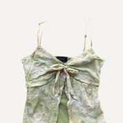 Vintage y2k 00s 90s Principles Green Floral Whimsical Floaty Cami