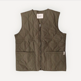 Khaki Gandy's Cotton Quilted Gilet