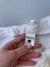 Vintage y2k 00s Soulcal white linen wide leg trousers