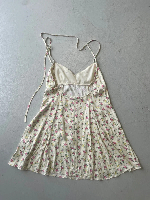 Zara yellow floral slip dress