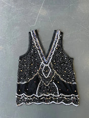 Black Mesh Beaded Cami