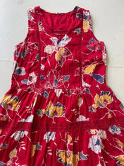 Red floral summer dress