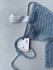 Zara pale blue crotchet butterfly top