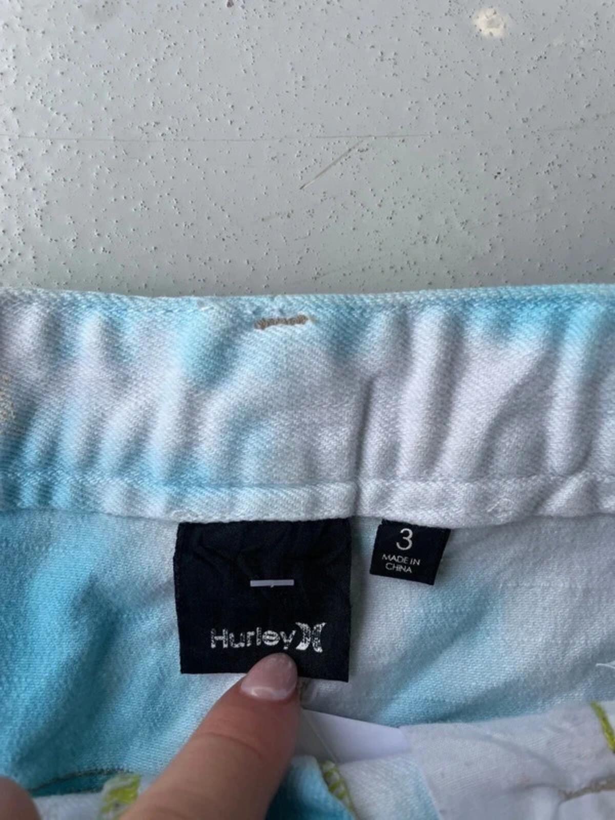 Vintage Y2K Hurley Tie Dye Denim Mini Skirt