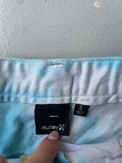 Vintage Y2K Hurley Tie Dye Denim Mini Skirt