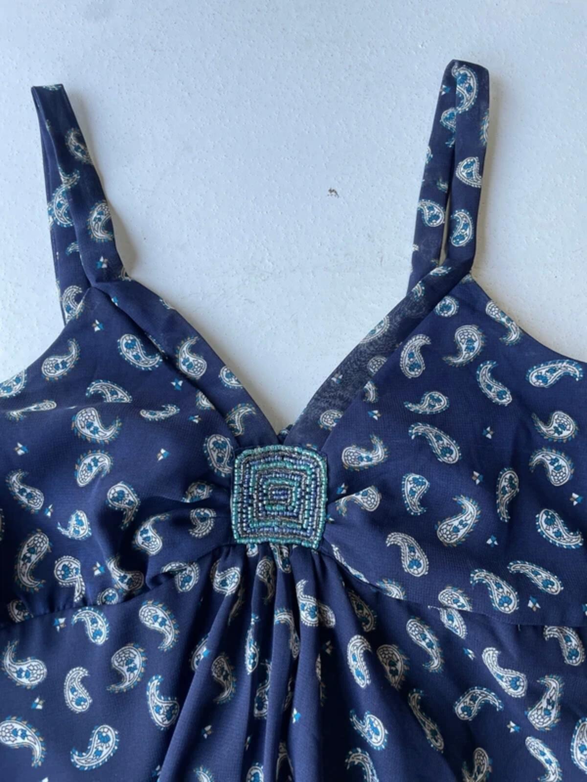 Y2K Peruna navy paisley print maxi dress