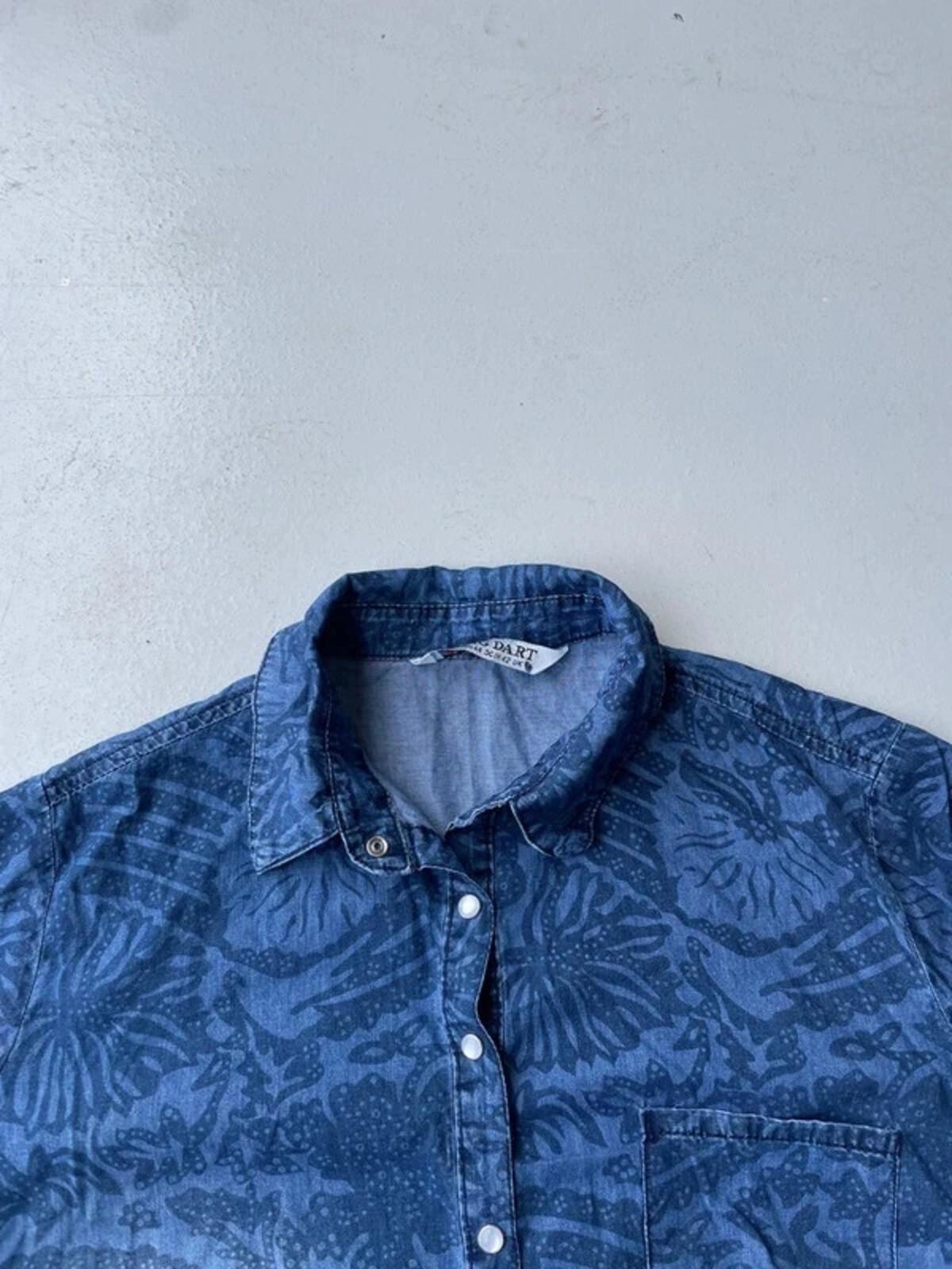 Vintage printed denim shirt