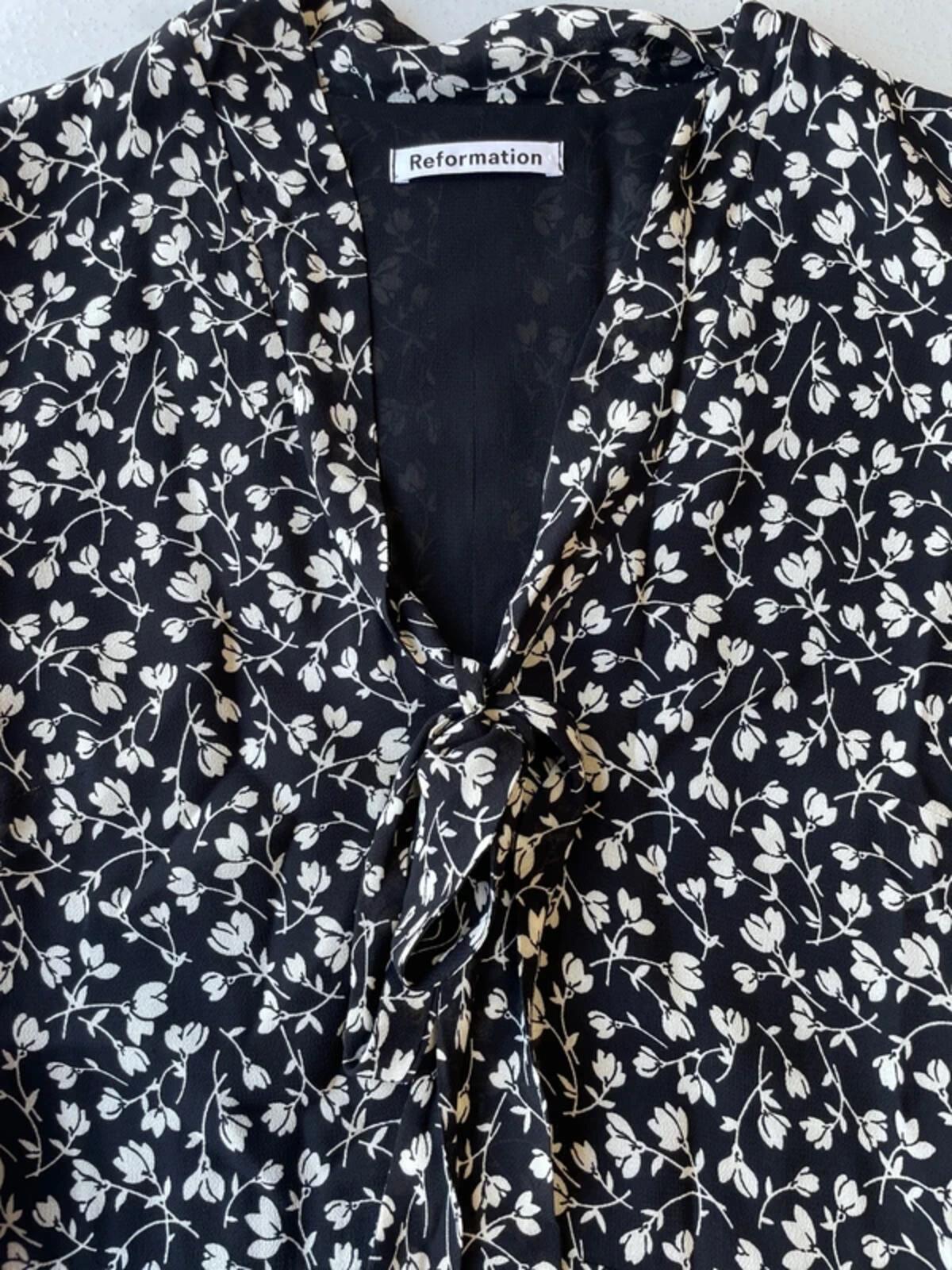 Reformation black and white floral summer dress