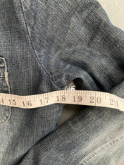 Vintage Y2K principles denim zip up jacket with faux fur trim