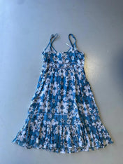 Blue and White floral print summer dress