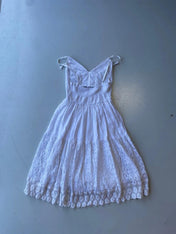 Vintage y2k white cotton broderie lace summer dress