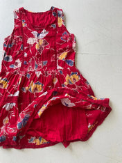 Red floral summer dress