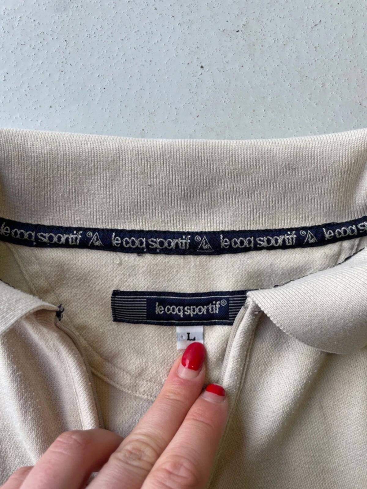 Vintage 90s beige le coq sportif polo shirt