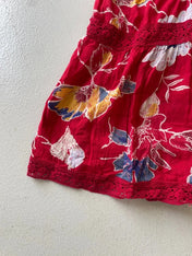 Red floral summer dress